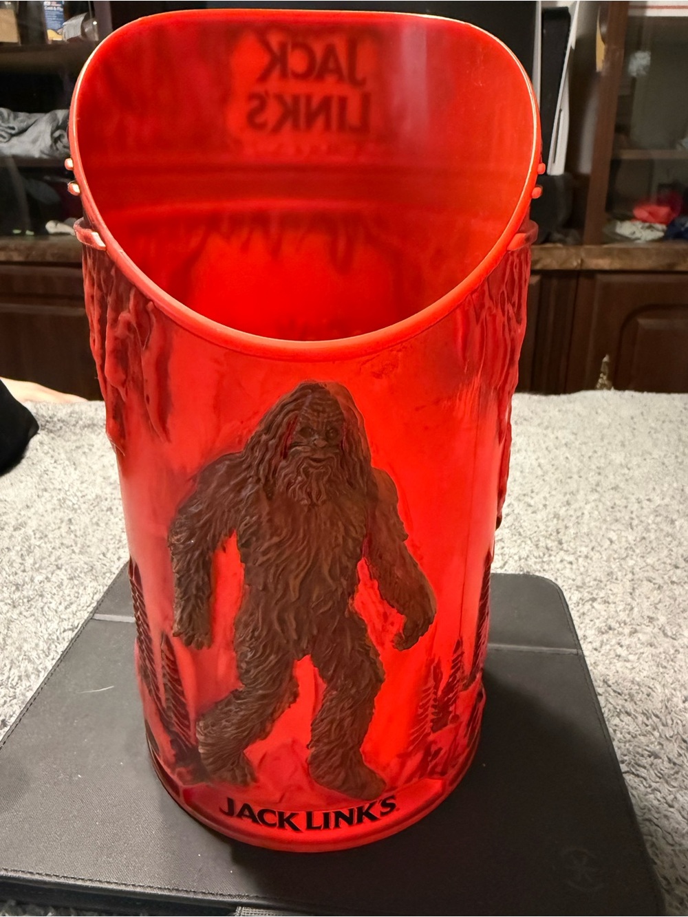 Jack Links Bigfoot Sasquatch Red Plastic Display Case